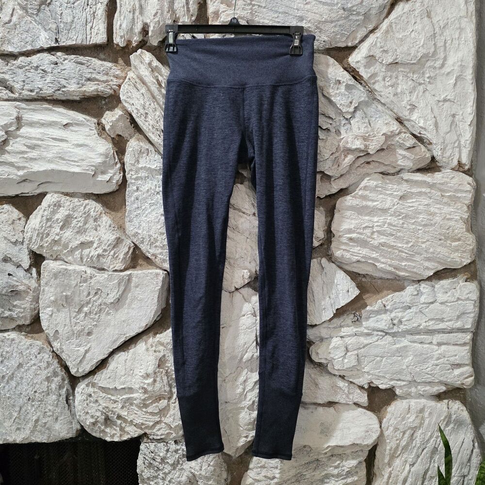 Alo Yoga Navy Blue Heathered High-Waist Alosoft Lounge Leggings - Size XS